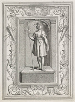 KG 12805
<br/>
Inca krijger in een nis.
<br/>
<em>Picart, Bernard (1673-1733) - attr.</em>